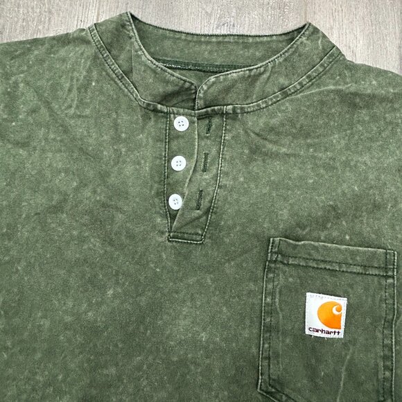 Carhartt Green Vintage Distressed Sleeveless Pocket Workwear Tank Shirt Size XXL - Picture 6 of 10